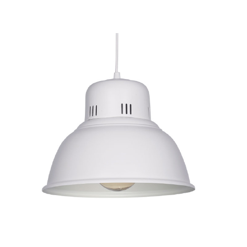 Colgante galponero de aluminio pintado blanco con diámetro de 28cm